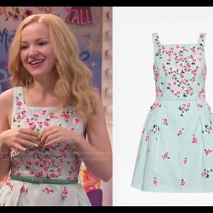 Mint green floral mini dress!